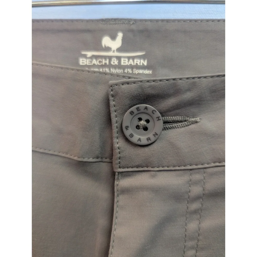 NEW Beach & Barn Mens Cotton Stretch Twill Khakis In Gray